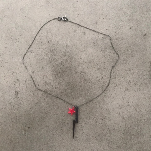 Pink star and black lightning bolt necklace - Picture 1 of 3